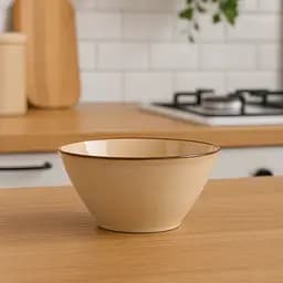 Салатниця порцелянова 22,5 см у стилі ретро, бежевий TS Kitchen HP23376