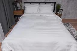 Комплект постільної білизни Moon&Star Satin Premium Royal White двоспальний 175х210 см наволочки 2х70х70 см - мініатюра 3