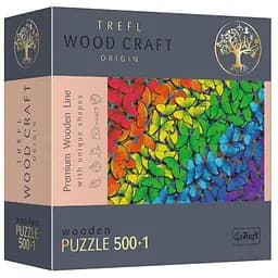 Пазл Trefl дерев'яний фігурний Кольорові метелики 500+1 ел. (20159)