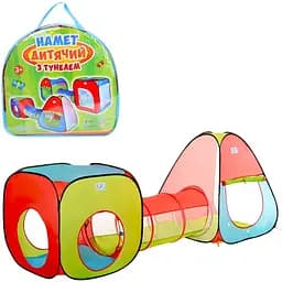 Просторий і зручний дитячий ігровий намет Bambi M 2958 з тунелем, 4 входи (230x78x91 см)