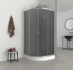 Душова кабіна з низьким піддоном Mixxus Plain SCT02-90x90x195-GR Satin сіре тоноване скло 4мм MI6898, Універсальна, тонований, хром матовий - мініатюра 5