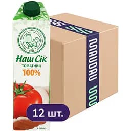 Упаковка сока Наш сік Томатный с солью 11.4 л (0.95 л х 12 шт.)