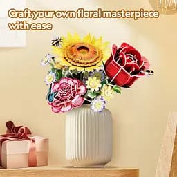 Тривимірна головоломка-конструктор Cubic Fun Flower Bouquet Camellia Букет квітів Камелія (W3302h) - мініатюра 8