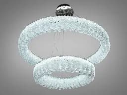 Підвісна люстра Diasha 505-800+500CH LED двоярусна кругла люстра з кристалами, діаметр 80 см, висота до 105 см