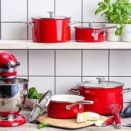 Каструля KitchenAid Steel Core з кришкою 24 см 6 л червона (CC003270-001) - мініатюра 5