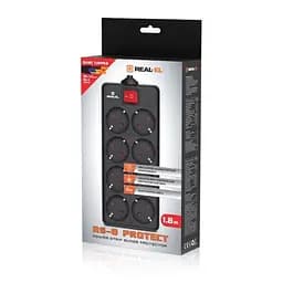 Мережевий фільтр живлення REAL-EL RS-8 Protect 5m, black (EL122300024) - мініатюра 7