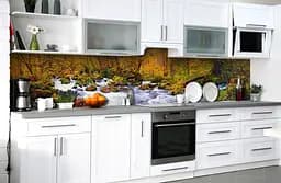 Вініловий кухонний фартух Лісова річка наклейка для кухні дерева осінь Природа Happy Pocket Z181434