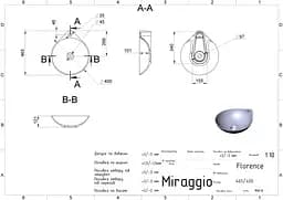 Умивальник Miraggio Florence mirastone black 0000682, Чорний матовий - мініатюра 3