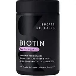 Біотин Sport Research Biotin 10000 mcg Max Stregth, 120 капсул