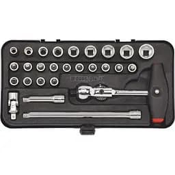 Набор головок торцевых Wurth 1/4" с трещоткой 3 в 1 в кейс 27 шт. Zebra (096501427)