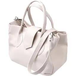 Сумка Shvigel 22830 из натуральной кожи 26.5х20.5х13.5 см Бежевая