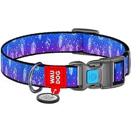 Нашийник для собак Waudog Nylon Ловець снів, з QR паспортом, пластиковий фастекс, 23-35х1,5 см