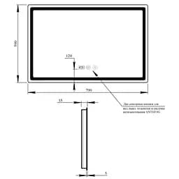 Дзеркало Qtap Mideya 800x600 (DC-F908) з LED-підсвічуванням та антизапотіванням QT2078F908W, Білий - мініатюра 2