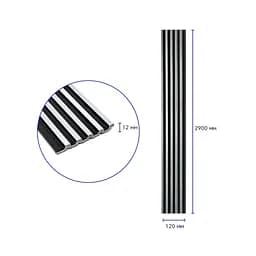 Рейка декоративна Wall Sticker PS 2900х120х12 мм Чорний зі сріблом SW-00002133 - мініатюра 3