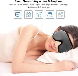 Маска для очей WellSync для сну, 3D контурна маска для сну, пов'язка на очі, накладки на очі з регульованим ремінцем, блокування - мініатюра 3