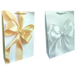 Подарочный пакет картонный, 200 г/м², С бантом, 40x55x15 см, 2 шт. в упаковке (в ассортименте)