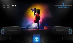 Портативна колонка REAL-EL RX715 10 W Bluetooth TWS, RGB, Black - мініатюра 14
