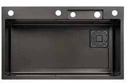 Кухонна мийка Kroner KRP Schwarze - SET7545HM PVD (3.0/0.8 мм) (CV033382) - мініатюра 2