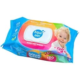 Салфетки влажные детские Aqua Baby Ромашка с клапаном 120 шт