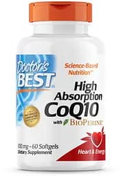 Натуральна добавка Doctor's Best CoQ10 100 mg with BioPerine, 60 капсул