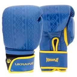 Рукавиці боксерські Power Play PP 3021 Ukraine, Blue/Yellow - 12 унцій