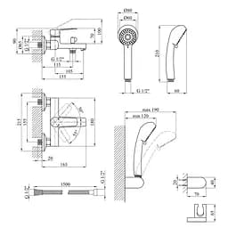 Змішувач для ванни Kroner KRP Brocken - C060 (CV023595) - мініатюра 7