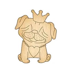 Заготовка брошки для розфарбовування Закохана собачка-4"FDZB-046