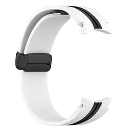 Ремінець для Samsung Galaxy Watch 4 Classic 46mm - біло-чорний ширина кріплення 20мм силікон Watchbands Cls-line-black (W36-1WB87751991) - мініатюра 2