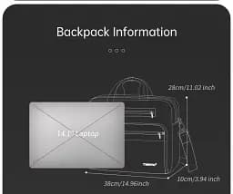 Сумка для ноутбука до 14.1'' Tigernu T-L5207 діловий портфель через плече 12л Black (19392) - мініатюра 5