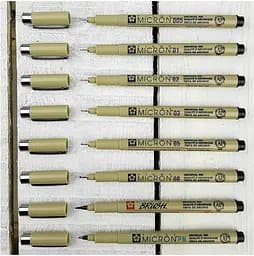 Набір лінерів Pigma Micron 6 шт + 1 лінер-пензель Pigma Brush + Pigma Micron PN в подарунок Sakura - мініатюра 2