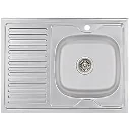 Кухонная мойка Brinex 6080-R 0.6 мм, накладная BRIN6080RSAT06