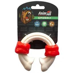 Игрушка AnimAll GrizZzly косточка-кольцо красно-белая