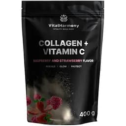 Коллаген и витамин С VitalHarmony Collagen pluc C, 400 грамм - Малина-клубника