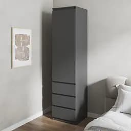 Шкаф для одежды Vays, пенал с полками и ящиками, без ручек R-35 Антрацит