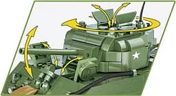 Конструктор COBI танк M4A3 SHERMAN 2570 - мініатюра 5