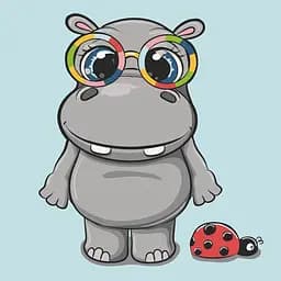 Картина за номерами ArtCraft Бегемотик з жучком 15087-AC 30х30 см