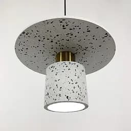 Підвіс Terrazzo Cylinder із білим бетонним плафоном 30 см в стилі Ар-деко Line.F MJ 162-300 WT - мініатюра 6