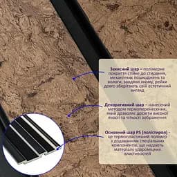 Рейка декоративна Wall Sticker PS 2900х120х12 мм Шоколадний мармур SW-00001754 - мініатюра 8