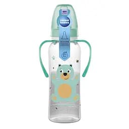Пляшка з вузьким отвором 250 мл з малюнком і ручкою "BPA FREE" колекція "Кольорова ферма" Бірюзова - мініатюра 3