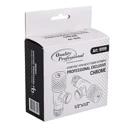 Набір кранів кутових Q Professional Exlusive кераміка 1/2″X1/2″ 9999 Chrome(1уп.) - мініатюра 2