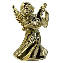 Новорічна підвіска MIS LT Янгол з бандурою великий 6х4,5х10 см золота гальваніка