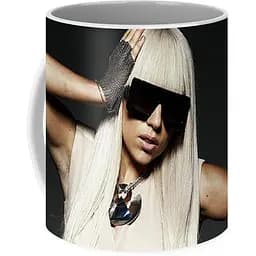Кухоль GeekLand Lady Gaga Леді Гага у чорних окулярах LG 02.01 330 мл чорний - мініатюра 2
