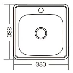 Кухонна мийка Zerix Z3838-06-160E satin ZM0555, Нержавіюча сталь - мініатюра 2