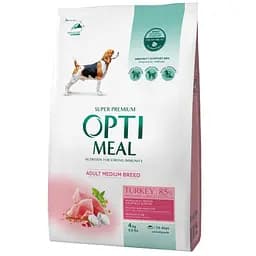 Сухий корм для дорослих собак середніх порід Optimeal, індичка, 4 кг (B1760501)