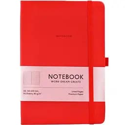 Зошит у твердій палітурці Genius А5 у лінію 96 аркушів червоний (А5-7125L)