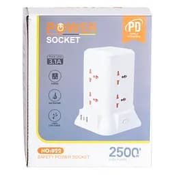 Мережевий фільтр-подовжувач TOWER 6 розеток LED-лампа 3USB + 1PD 4,8 метра Yiwu HP-5-3MF - мініатюра 24