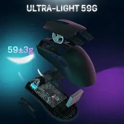 Комп'ютерна миша Attack SHARK X11 бездротова, ігрова, PAW3311, 22000 DPI 2,4G+Bluetooth Black - мініатюра 6