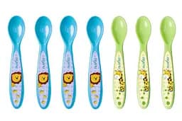 Набор ложек Nuvita, салатовый с синим, 7 шт. (NV1410Blue)