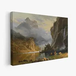 Інтер'єрна картина Індіанська риболовля, Альберт Бірштадт, Albert Bierstadt, репродукція картини, 60×90 см (id7004) - мініатюра 2