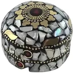 Скринька металева з перламутром і коралами 3.2х4.7 см